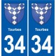 34 Florensac blason ville autocollant plaque stickers
