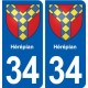 34 Florensac blason ville autocollant plaque stickers