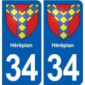 34 Florensac blason ville autocollant plaque stickers
