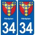 34 Florensac blason ville autocollant plaque stickers