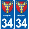 34 Florensac blason ville autocollant plaque stickers