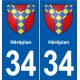 34 Florensac blason ville autocollant plaque stickers