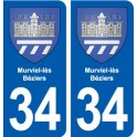 34 Florensac blason ville autocollant plaque stickers