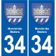 34 Florensac blason ville autocollant plaque stickers