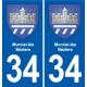 34 Florensac blason ville autocollant plaque stickers