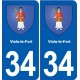 34 Florensac blason ville autocollant plaque stickers
