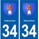 34 Florensac blason ville autocollant plaque stickers
