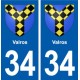 34 Florensac blason ville autocollant plaque stickers