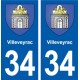 34 Florensac blason ville autocollant plaque stickers