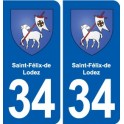 34 Florensac blason ville autocollant plaque stickers