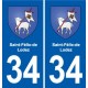 34 Florensac blason ville autocollant plaque stickers