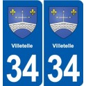 34 Florensac blason ville autocollant plaque stickers