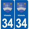 34 Florensac blason ville autocollant plaque stickers