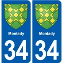 34 Florensac blason ville autocollant plaque stickers