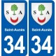 34 Florensac blason ville autocollant plaque stickers