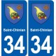 34 Florensac blason ville autocollant plaque stickers