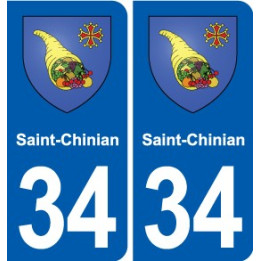 34 Florensac blason ville autocollant plaque stickers