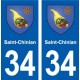 34 Florensac blason ville autocollant plaque stickers