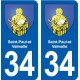 34 Florensac blason ville autocollant plaque stickers