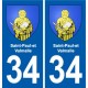 34 Florensac blason ville autocollant plaque stickers