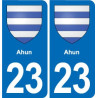 23 Gouzon blason ville autocollant plaque sticker
