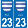 23 Gouzon blason ville autocollant plaque sticker