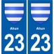 23 Gouzon blason ville autocollant plaque sticker