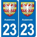 23 Gouzon blason ville autocollant plaque sticker