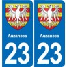 23 Gouzon blason ville autocollant plaque sticker
