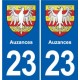 23 Gouzon blason ville autocollant plaque sticker