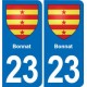 23 Gouzon blason ville autocollant plaque sticker