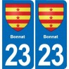 23 Gouzon blason ville autocollant plaque sticker