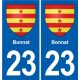 23 Gouzon blason ville autocollant plaque sticker
