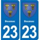 23 Gouzon blason ville autocollant plaque sticker