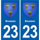 23 Gouzon blason ville autocollant plaque sticker