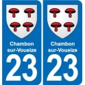 23 Chambon-sur-Voueize wappen der stadt aufkleber typenschild aufkleber