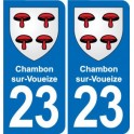 23 Chambon-sur-Voueize blason ville autocollant plaque sticker