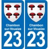 23 Gouzon blason ville autocollant plaque sticker