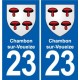 23 Chambon-sur-Voueize blason ville autocollant plaque sticker