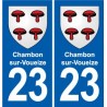 23 Chambon-sur-Voueize wappen der stadt aufkleber typenschild aufkleber