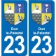 23 Gouzon blason ville autocollant plaque sticker
