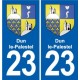 23 Gouzon blason ville autocollant plaque sticker