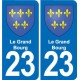 23 Gouzon blason ville autocollant plaque sticker