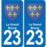23 Gouzon blason ville autocollant plaque sticker