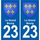 23 Gouzon blason ville autocollant plaque sticker