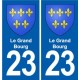 23 Gouzon blason ville autocollant plaque sticker