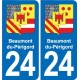 24 Coursac blason autocollant plaque stickers département
