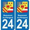 24 Coursac blason autocollant plaque stickers département