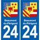 24 Coursac blason autocollant plaque stickers département