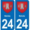 24 Coursac blason autocollant plaque stickers département